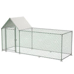 ZUN 10x3FT Metal Chicken Coop Run Backyard Hen House Poultry Habitat Cage w/Cover W2505P151984