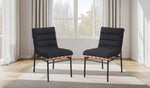 ZUN Lahni Black Boucle Fabric Set of 2 Dining Chair with Black Iron Legs B061P234544