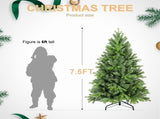 Artificial 7.5ft Green Christmas Tree with 1599 PE/PVC Mixed Branch Tips, memory wireiron wire, 46959457