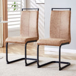 ZUN Dining Chairs,tech cloth High Back Upholstered Side Chair with C-shaped Tube Black Metal Legs for W115155748