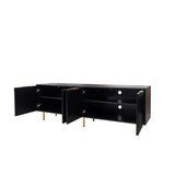 ZUN Modern warm Black TV cabinet for 80 inch TV Stands, for Living Room Bedroom W331P195807