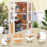 TOPMAX 63'' Height Garden Wood Storage Cabinet Outdoor Tool Storage Shed, N717P233276L