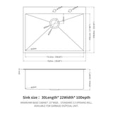 Stainless Steel 30 in 2-Hole Single Bowl Drop-In Kitchen Sink with Bottom Grid and Basket Strainer JYSDS3011BN
