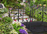 119*67*71cm Courtyard With Bird Pattern Arched Handrail Courtyard Iron Bridge Black 03333444