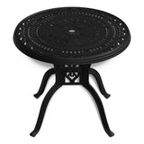 ZUN Ø31.50-inch Cast Aluminum Patio Dining Table With Black Frame and Umbrella Hole W1710P166034