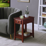 ZUN Espresso Accent Table with Bottom Shelf B062P181363