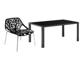 4pcs Bird's Nest Style Lounge Chair Black 75540530