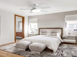 42 Inch White Ceiling Fan with 22W LED Light and Remote Control MDF Blades Reversible DC Motor W934P293298