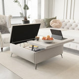 35 inch Wide Square storage benches Coffee Table with Lift Top Oversized Storage Ottoman in W1170P269768