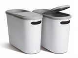 2 Packs Bathroom Trash Can, 2.6 Gallon Small Plastic Garbage Bucket Bin with Lid, White 23804406