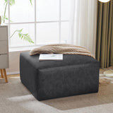 Square PU Leather Ottoman,Black N757P180768B