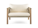 28" Modern Outdoor Woven Lounge Chair with Solid Wood Frame and Comfortable Polyester Cushions, N767P375341T