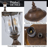 Vintage Outdoor Lamp Post Light, Waterproof Garden Patio Lantern with Clear Glass Shade, Classic W1340P209949