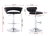 Set of 2 Bar Stools,with Chrome Footrest and Base Swivel Height Adjustable Mechanical Lifting Velvet 06163540