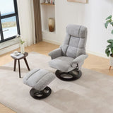 010-Ergonomic Recliner Chair with Ottoman, Modern 360&deg Swivel Lounge Chair with Footstool, Chenille W2636P262448