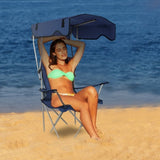 Foldable Beach Canopy Chair Sun Protection Camping Lawn Canopy Chair 330LBS Load Folding Seat w/ Cup 34994805
