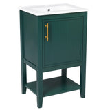 ZUN 20" Bathroom Vanity with Sink, Bathroom Cabinet with Soft Closing Door, Storage Rack and Open Shelf, WF308492AAF