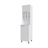 White Kitchen Pantry with Pneumatic Door and Open Storage B062P290239
