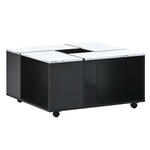 ZUN Modern 2-layer Coffee Table with Casters, Square Cocktail Table with Removable Tray, UV High-gloss 25921441