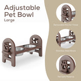 Brown Adjustable Pet Bowl Travel Ready HDPE Durable Poly Lumber Recycled B195P214986