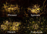 White 6-pack 120 LED 8-Mode Solar Fireworks Light, Outdoor Garden Waterproof Fireworks Light, Used 28148567