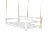 Patio Wooden Twin Size Porch Swing Daybed Frame, Garden Swing Bench Chair with 4 Hanging N717P265795K