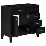 ZUN 36" Bathroom Vanity without Sink, Cabinet Base Only, Bathroom Cabinet with Drawers, Solid Frame and WF296707AAB