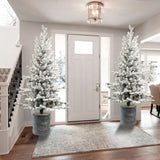 4.5FT Flocked Christmas Tree Pot Base, 150 Warm White LED Lights, 720 Tips, PEPVC Branches T3637P343839