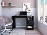 Computer Desk with 1-Drawer and 2-Open Storage Shelves, Black B097133107