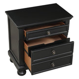 Bedroom Furniture Black Finish Bun Feet Nightstand with Hidden Drawer Casual Transitional Bed Side B01146201