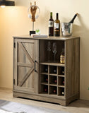 ZUN Wine Bar Cabinet for Liquor and Glasses, Farmhouse Coffee Bar, Cabinet with Wine Rack Barn Door W1758P210362