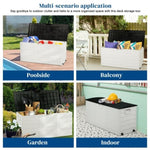 ZUN 75gal 280L Outdoor Garden Plastic Storage Deck Box Chest Tools Cushions Toys Lockable Seat 13728890