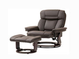PU Leather Swivel Recliner, Reclining Chair with Footrest, Dark Brown 49357863