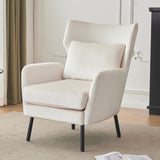 Wing Back Velvet Accent Chair, Modern Living Room Armchair Comfy Upholstered Single Sofa Chair for N765P197510W