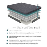 ZUN 8" Full Size Bed Mattress Gel-Infused Memory Foam Hybrid Mattress, Dark Gray, Mattress in a Box, B011P213341