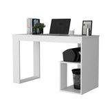 ZUN White Two Shelves Writing Desk B062P175177