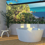 DAX Round Freestanding Acrylic Bathtub - Glossy White - 57" diameter B2702P227064