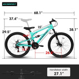 A26207 26 Inch Steel Frame Shock Fork Plus Shock Absorber 21-speed Unisex Mountain Bike W709P168680