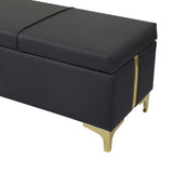 Elegant Upholstered Storage Ottoman,Storage Bench with Metal Legs for Bedroom,Living Room,Fully N733P207788B