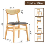 ZUN 4 The stylish and durable solid wood dining chair, small curved back, PU cushion, and beautiful W1151P154829