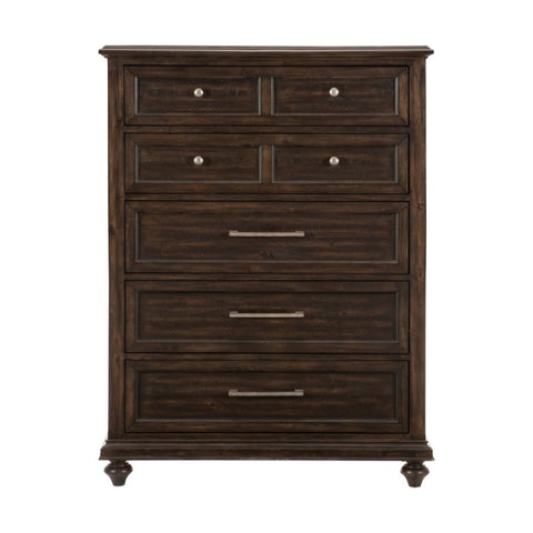 ZUN Solid Transitional Style Bedroom 1pc Chest of Drawers Driftwood Charcoal Finish Wooden Furniture B011P208523