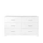 ZUN FCH 6 Drawer Double Dresser for Bedroom, Wide Storage Cabinet for Living Room Home Entryway, White 91140826