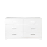 ZUN FCH 6 Drawer Double Dresser for Bedroom, Wide Storage Cabinet for Living Room Home Entryway, White 91140826