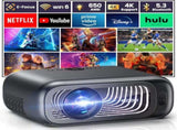 FUDONI Projector with WiFi 6 and Bluetooth Dual-way, Native 1080P 4K Support Outdoor Movie Projector 51249764