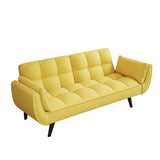 57 inch yellow sofa Soft two armrests throw pillow pillow comfortable fit apartment bedroom small W1658135107