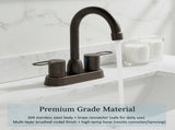2 Handles Bathroom Sink Faucet, Oil Rubbed Bronze Centerset RV Bathroom Faucets for 2/3 Hole pop-up 60655507