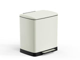 White 17 Gallons Pedal Trash Can with Soft Close Lid, Removable Inner Bucket & Detachable Wheels, 33350402