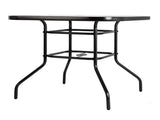 Outdoor Dining Table Square Toughened Glass Table Yard Garden Glass Table 90130627