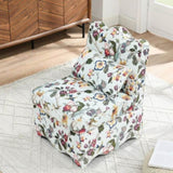 ZUN Flannel single dining chair with soft seat cushion and backrest, no armrests, matching pillow can be W487P228749