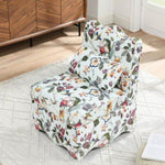 ZUN Flannel single dining chair with soft seat cushion and backrest, no armrests, matching pillow can be 29957423